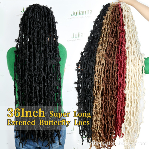 Julianna pre looped big soft brown #27 613 distressed 18 blonde 18inch locs faux crotchet braiding hair 36 inch distressed locs